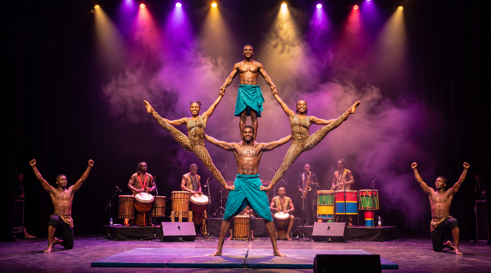 Afrikan Warriors company in performance